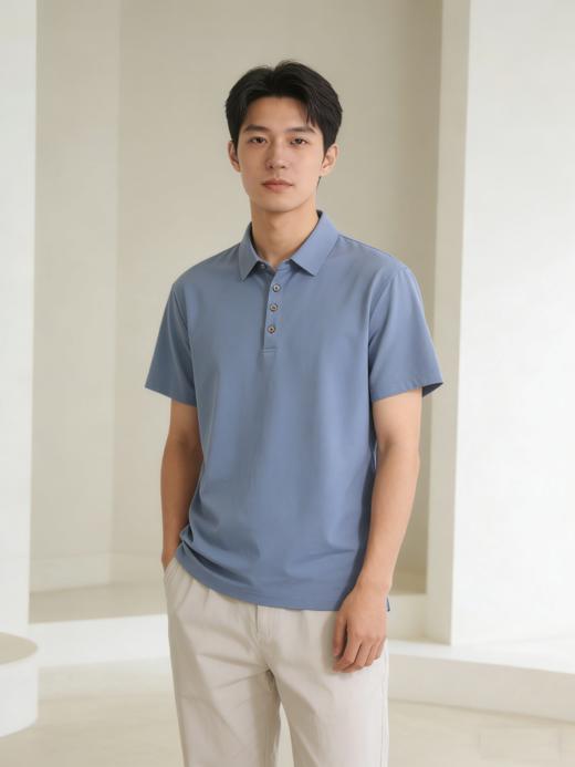 G2000男装SS26商场新款【凉感】丝光棉休闲短袖POLO衫61140144 商品图0
