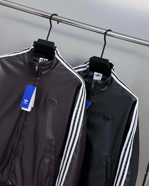 F0318109韩版仿皮立领美式复古三道杠学院风皮衣夹克外套 商品图1