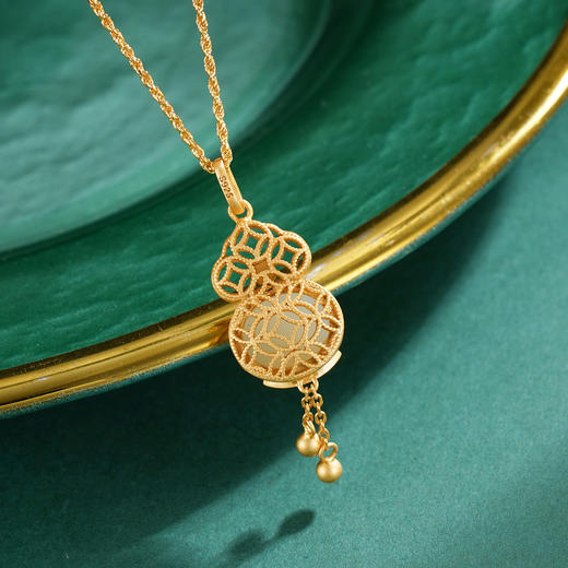 子佩集S925银【云开福至】套链项链【DZ05287】和田玉镀金国潮2509 商品图5