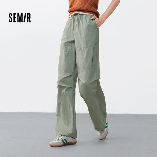 森马休闲裤女夏肌理凉感防晒宽松打褶工装裤松弛感潮酷街头阔腿裤 商品图1