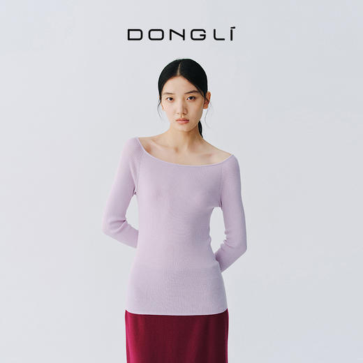 东黎 • 万物复苏  风中绣球 女士春季一字领套衫 6032 商品图3