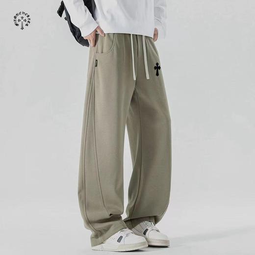 F031877新款四色串标相拼休闲运动版型男女同款情侣款宽松长裤 商品图1