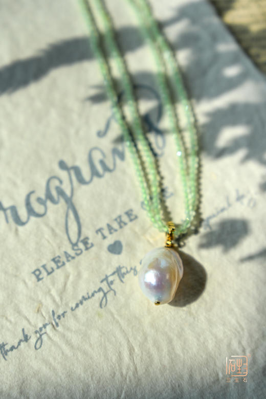 春日绽放 三生石吾行葡萄石切面巴洛克珍珠“万能扣”项链 | 葡萄石切面巴洛克珍珠手链 商品图2
