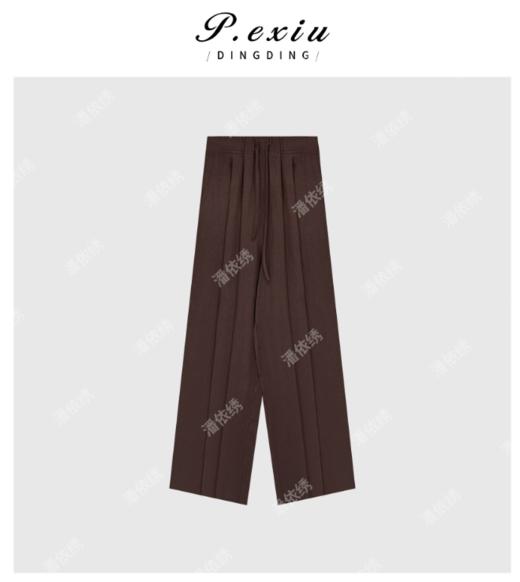 03-4潘依绣丁丁宠粉夏季新款松紧腰垂坠感宽松显瘦苎麻阔腿休闲裤W6116 商品图0