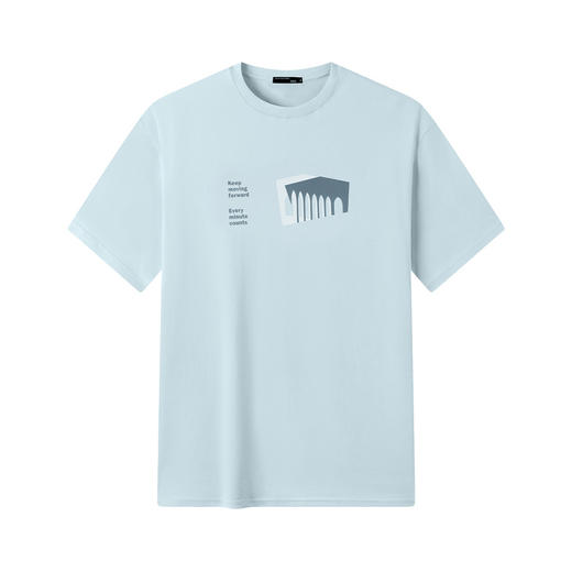 GXG男装【100%棉】26夏季创意欧式建筑印花圆领休闲男式短袖T恤K&C 商品图2