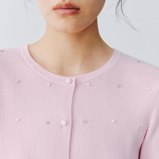 东黎 • 万物复苏 凝露 山羊绒桑蚕丝 女士春季圆领系扣开衫 6048 商品图5