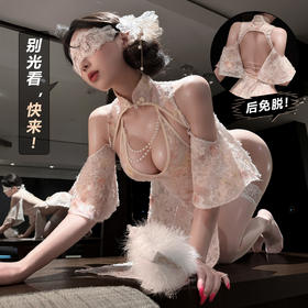 霏慕 雪绒佳人珠链盘扣连衣裙ZY178