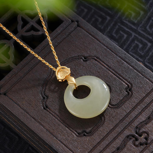 子佩集S925银【平安莲】套链【DZ05311】纯银古法银项链平安扣镀金2509 商品图5