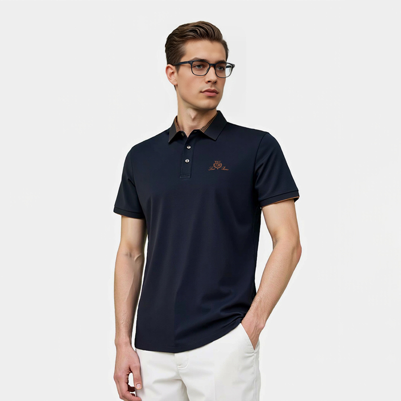 柔软弹力舒爽莫代尔+棉翻领短袖T恤休闲夏季新款polo衫   XLM-CM8687160