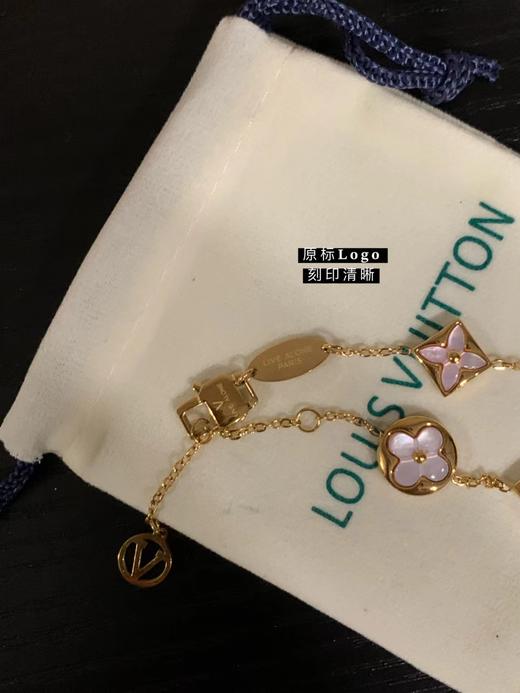 F0318112小众设计四叶草复古老钱流行粉贝母五花手链 商品图11