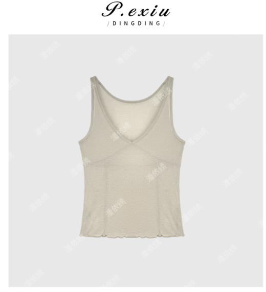 03-4潘依绣丁丁宠粉法式V领小花边设计款吊带背心 Q29552 商品图0
