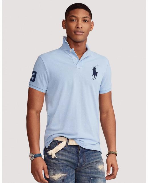 点此购买 拉夫劳伦夏季男女款大马球LOGO图案立体刺绣网眼棉翻领短袖Polo衫 ggd 342645 商品图4