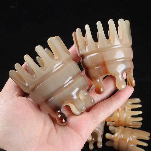 【牦牛按摩牛角梳】甄选牦牛角梳按摩点穴头部经络梳头疗梳洗头按摩洗发刷顺发梳子滋养头皮 商品图3