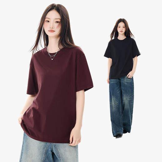 【69元3件】男女同款230克新疆纯棉短袖 基础百搭纯棉圆领T恤 商品图2