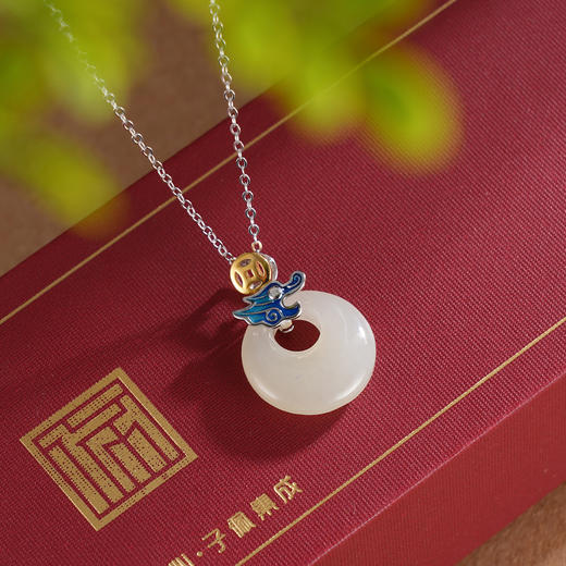 子佩集S925银【神龙水岸】套链【DZ06112】纯银古法银项链平安扣镀金2509 商品图3