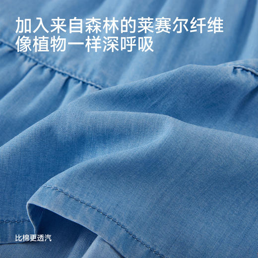 【商场同款】英氏女童牛仔连衣裙夏新款宝宝洋气天丝短袖公主裙 商品图3
