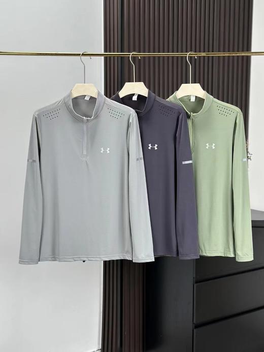 F031854春季跑步运动速干透气紧身立领开链长袖T恤 商品图0