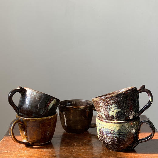 日本中古粗陶茶杯 带签章 X1526 商品图2