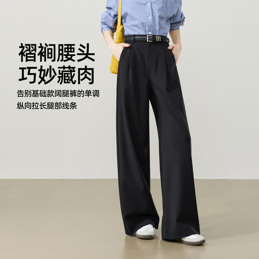 【超值必入！高智-西装-阔腿裤】逸阳春新款格雷系高腰垂感休闲直筒长裤小个子6008 商品图2
