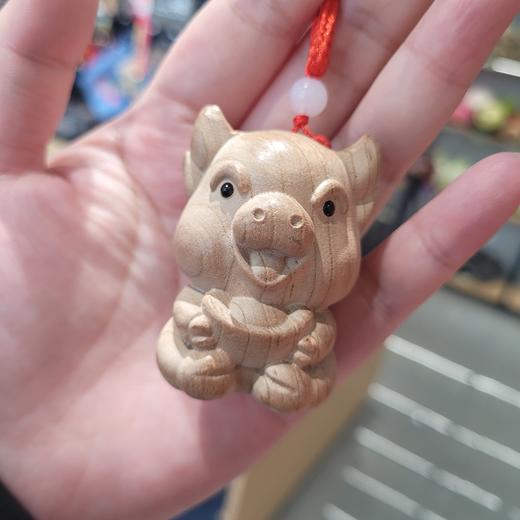 天然桃木十二生肖复古汽车钥匙扣男女鼠牛虎兔龙蛇年马羊猴鸡狗猪 商品图2
