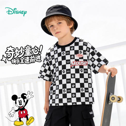 迪士尼妙趣之旅宽松米奇花版短袖T恤222DS0573 商品图1