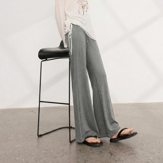 【瘦瘦面膜裤】三彩2026夏季新款休闲裤高腰宽松喇叭裤长裤垂感M 商品图1