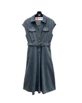 女款无袖棉牛仔连衣裙la020