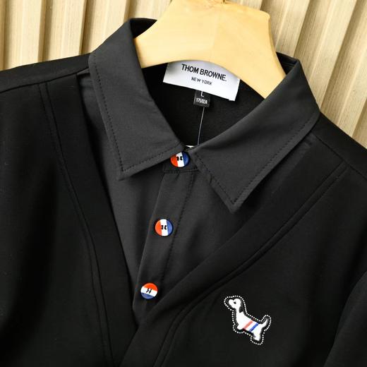 F031866冬季假两件加厚胸前小狗织带红白蓝套头卫衣 商品图12