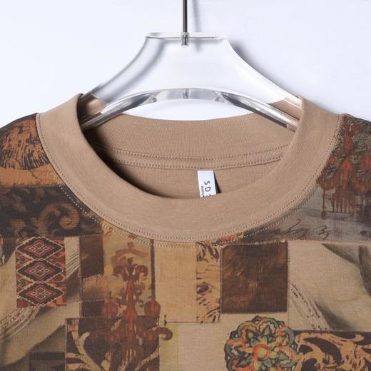 26T222SDSA男装2026新款高贵轻奢美式复古撞色圆领短袖T恤百搭宽松上衣 商品图2