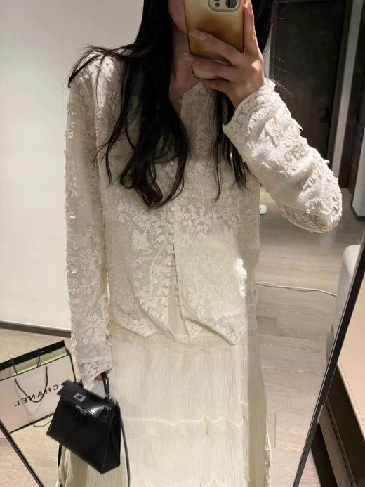 F031859春季新款重工刺绣闪片立体水溶蕾丝新中式衬衫 商品图12