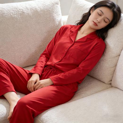 【鸿运棉莫 红红火火】SCHIESSER德国舒雅棉莫代尔中国红女士家居服套装，专为喜庆的日子而生31/25976H 商品图3