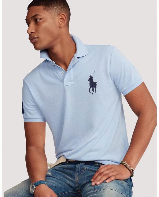 点此购买 拉夫劳伦夏季男女款大马球LOGO图案立体刺绣网眼棉翻领短袖Polo衫 ggd 342645 商品图2