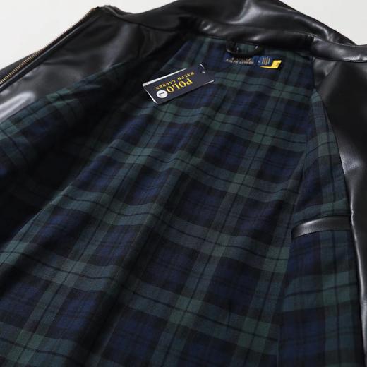 F031846春季新款简约大气纯色拉链翻领长袖皮衣单夹克外套 商品图3