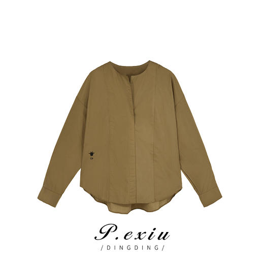 03-3潘依绣丁丁宠粉PanYiXiu/潘依绣秋冬新款极简风宽松简约设计长袖衬衫 K2139 商品图0