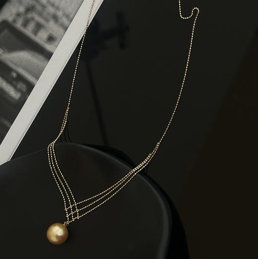 南洋金珠18k金项链 12-13mm 浓金金珠 商品图4