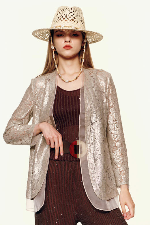 SAFICOO 松弛优雅 气质型蕾丝西装外套 商品图0