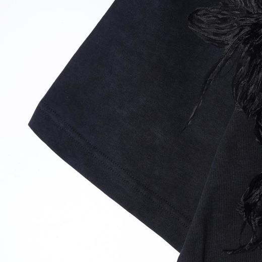 26T137SDSA男装2026新款高贵轻奢高街重工立体花朵短袖T恤显瘦百搭上衣 商品图4