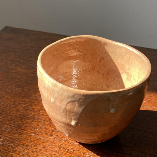 日本中古粗陶茶杯 带签章 X1530 商品图1