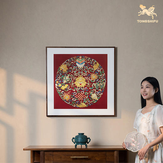 铜师傅 手工錾刻 铜雕画《吉祥八宝》玄关沙发背景墙中式装饰挂画 商品图4