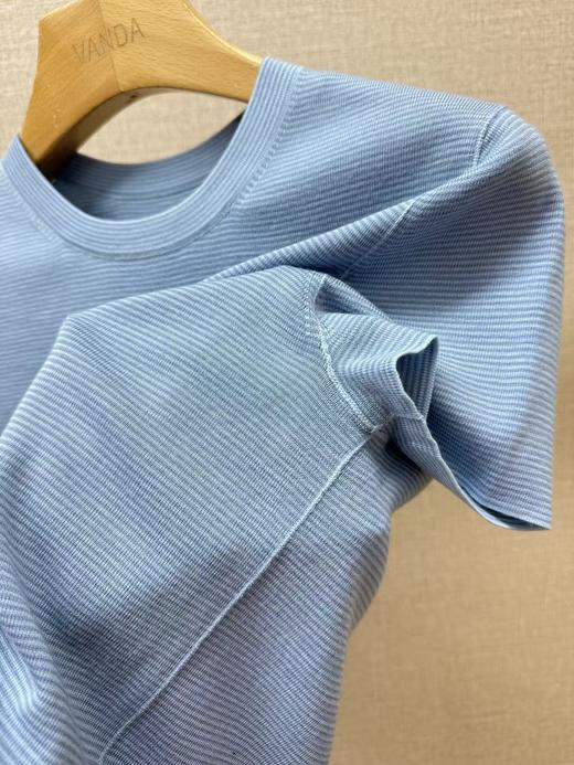 圆领条纹羊毛短袖 商品图9