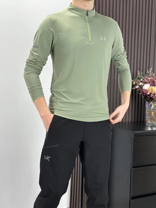 F031854春季跑步运动速干透气紧身立领开链长袖T恤 商品图9