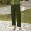 西子/春意亚麻莱赛尔高腰直筒裤春夏显瘦百搭绿色裤子/KZTJ1096 商品缩略图0