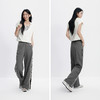 森马休闲裤女夏撞色仿麻长裤宽松慵懒运动风潮流女生显腿长阔腿裤 商品缩略图4