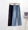 F031887窄版复古阔腿高腰宽松垂感直筒拖地裤修饰腿型显腿长牛仔裤 商品缩略图0