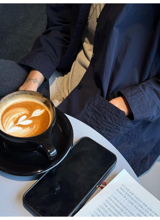 ROW风单排扣文艺慵懒感V领衬衫风衣外套 商品图4