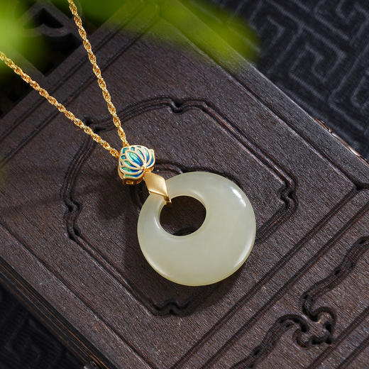 子佩集S925银【平安莲】套链【DZ05311】纯银古法银项链平安扣镀金2509 商品图4