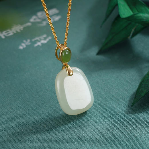 子佩集S925【白茶清欢】套链项链【DZ05154】纯银古法银和田玉2509 商品图4