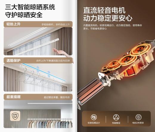 极简真隐形为晾晒减负 功能升级 海尔全嵌入式隐形晾衣机净幻系列 单杆HL-YA01Z/双杆HL-YA02Z 商品图5