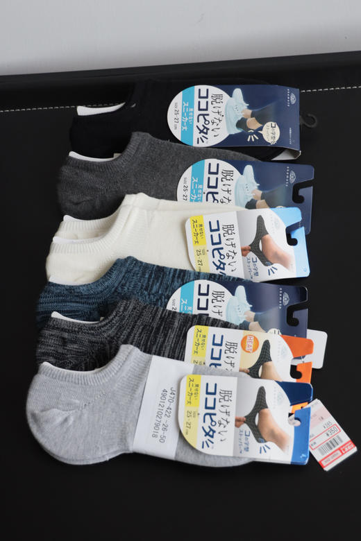 五双一卖 日单元单 男士船袜防滑不掉跟透气跟脚隐形袜 PJ080 商品图4