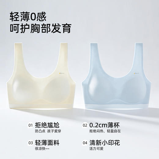 【商场同款】熳洁儿 二三阶段少女围12-16岁运动背心款学生文胸夏季薄26201608 商品图2